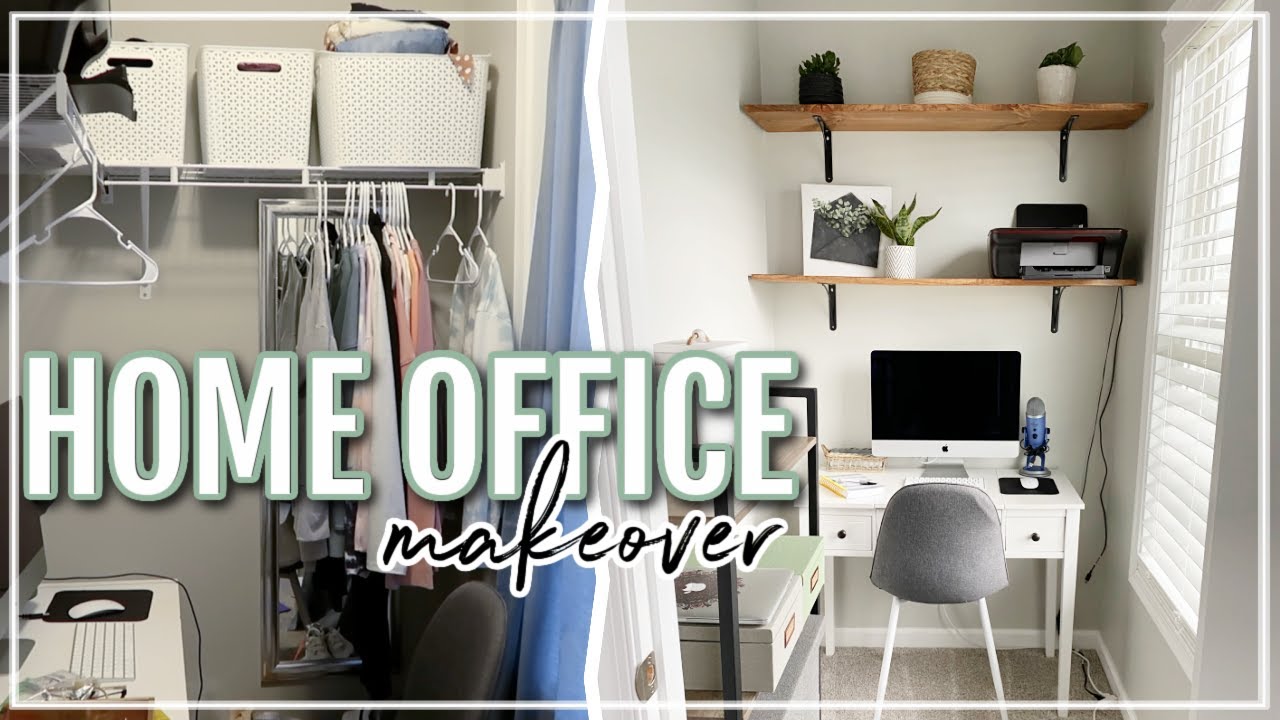 Small Office Makeover On a Budget 2021 | CLOFFICE MAKEOVER | MINIMALIST OFFICE MAKEOVER