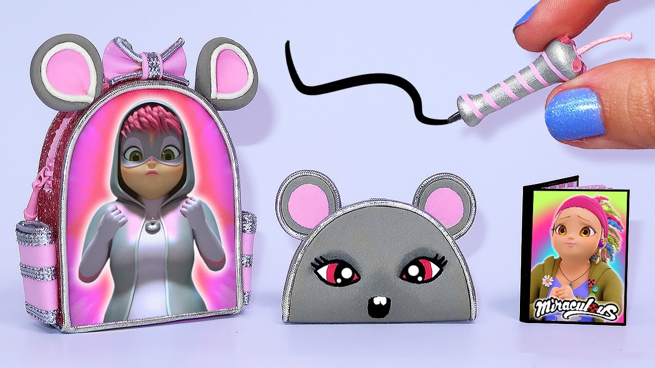 🐭 MINI ÚTILES ESCOLARES de Poliratón/ Polimouse de Miraculous Ladybug que ¡¡SÍ FUNCIONAN!!🐞🐭