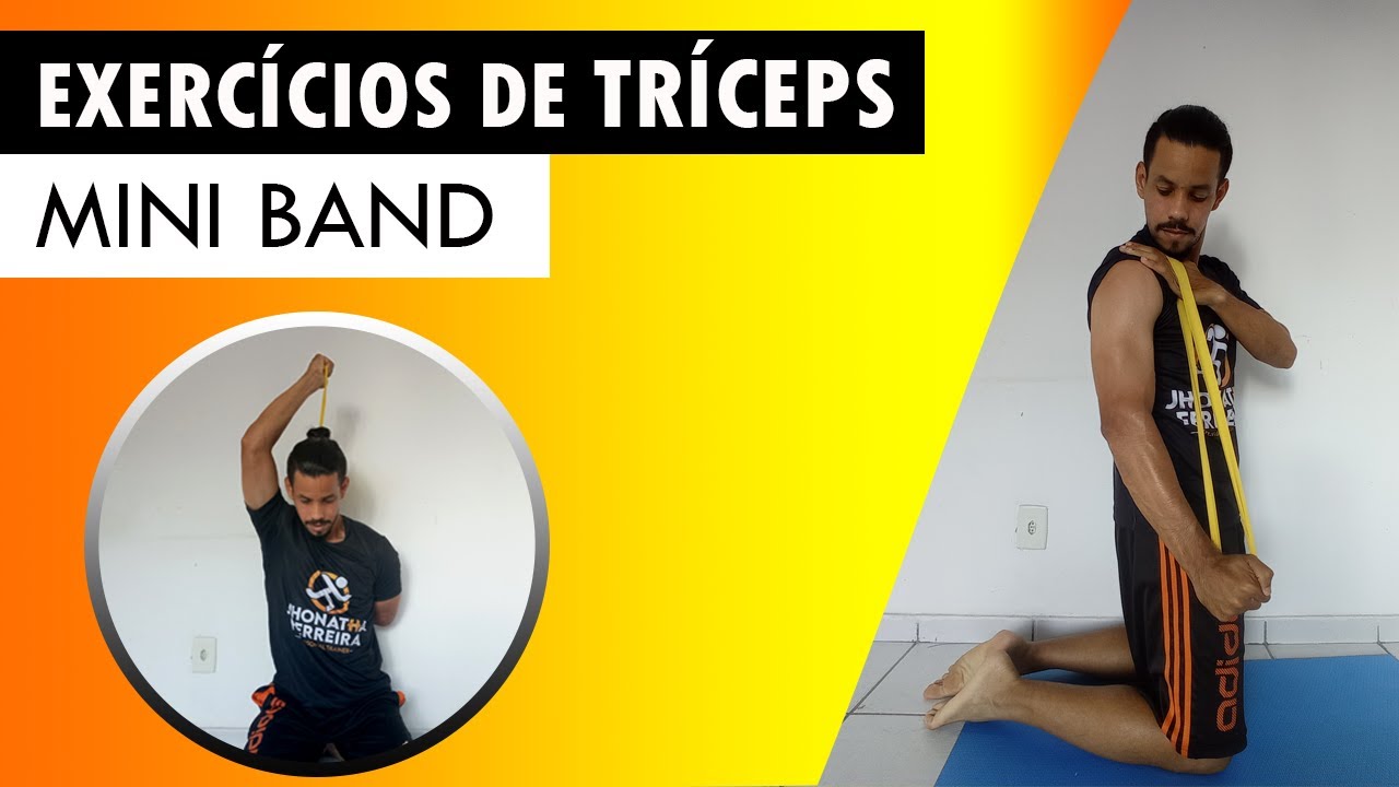 Exercício para tríceps com Mini Band