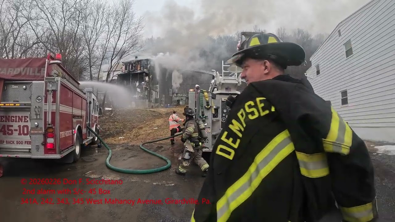 20260226 2nd Alarm Row Home Fire West Mahanoy Street. Girardville, Pa