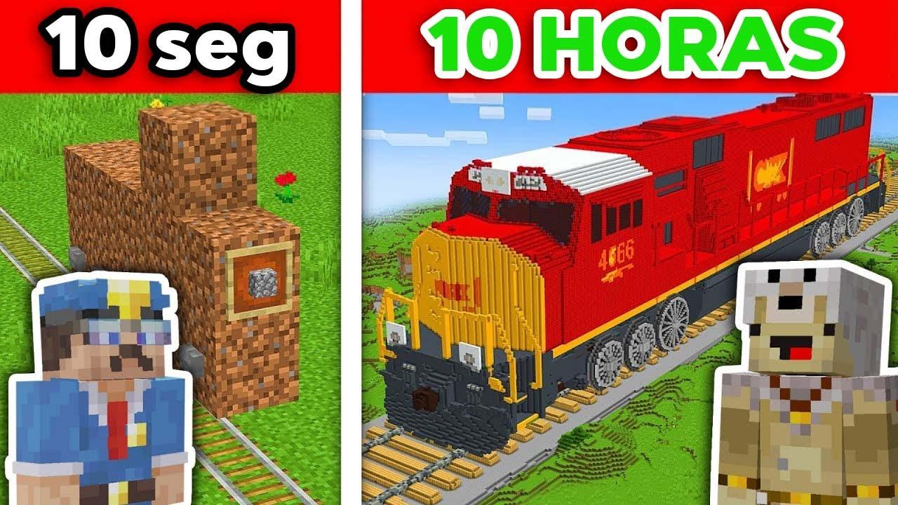 ¡Tren blindado en Minecraft: construido en 10 segundos vs 10 horas!
