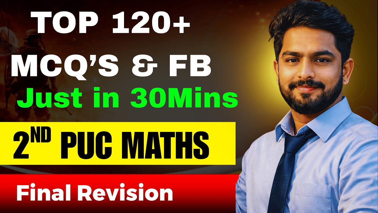 2nd PUC Maths Important MCQs & Fill in the Blanks | Don’t Miss These Questions! 120+ MCQ's