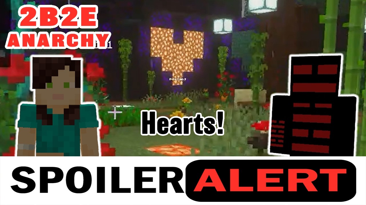 Minecraft Bedrock 2b2e Anarchy: Hearts at Spawn.