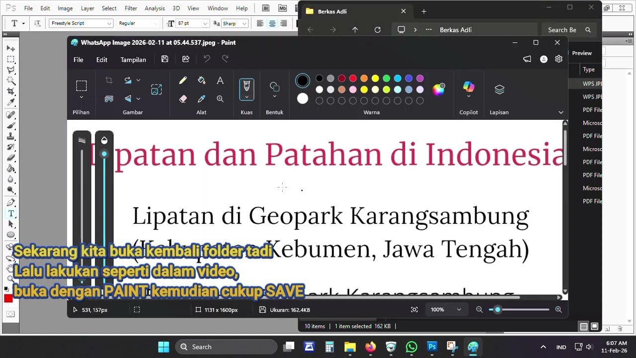 Mengatasi tidak bisa open file gambar ke Photoshop | Use Paint