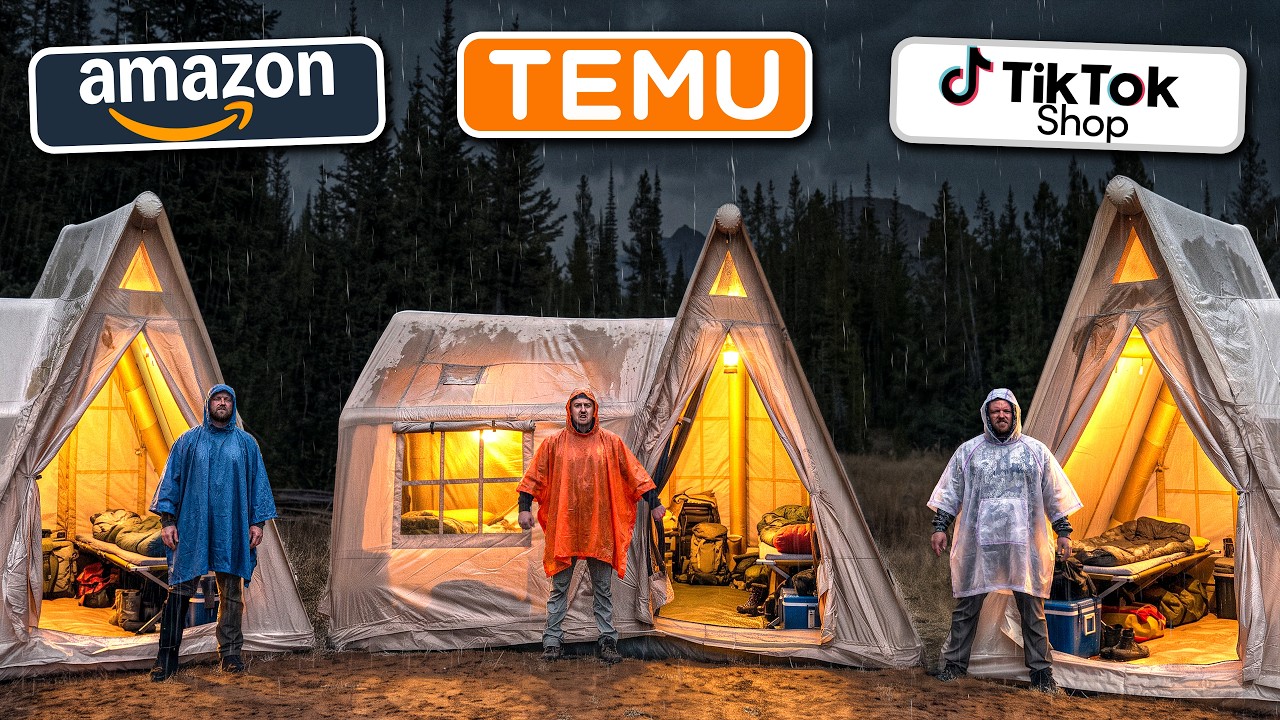 Кемпинг в надувных А-образных палатках с Temu, Amazon и TikTok Shop