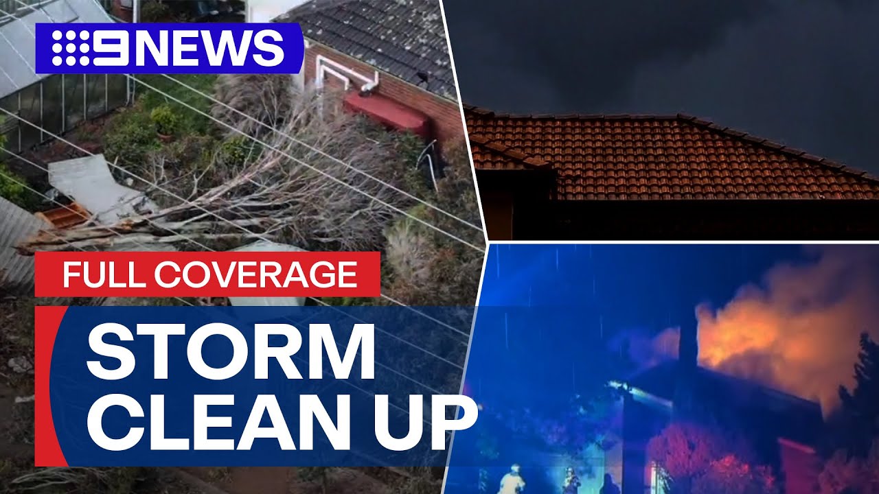 Major storm cleanup underway after tornado and hail storm smash states | 9 News Australia