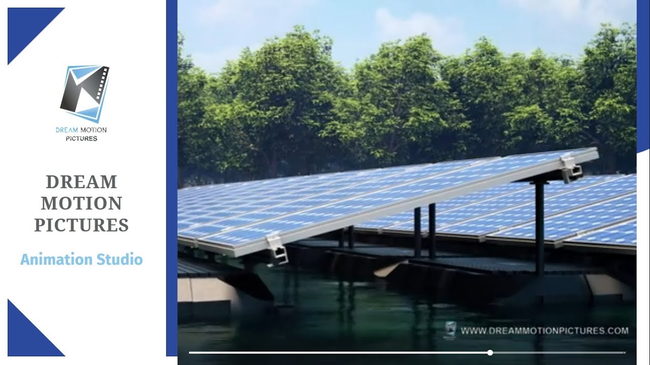 Industrial 3D Animation | Renewable energy floating solar panels