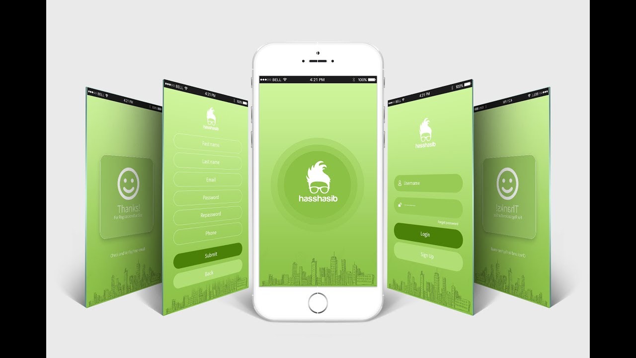 Mobile App design Tutorial - Adobe Photoshop - UI/UX Design
