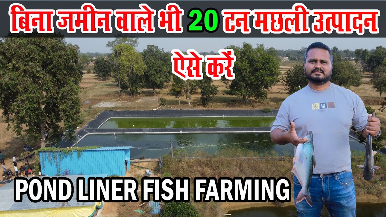 बिना जमीन वाले भी 20 टन मछली पालन ऐसे करें।Pond liner fish farming available for rent 