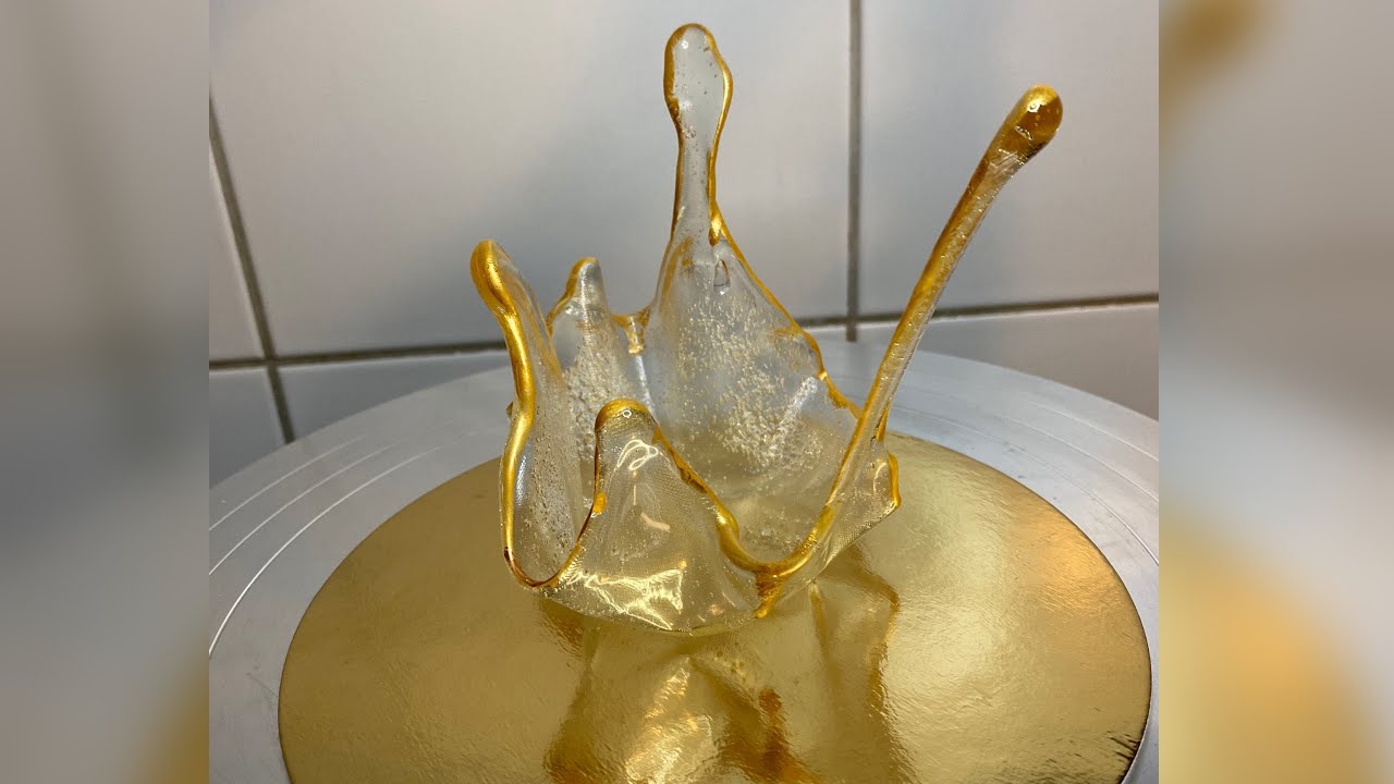 Как сделать вазу из карамели. Wie man eine Süßvase macht. Karamell-Vase. Zuckerdeko. Zucker Glas