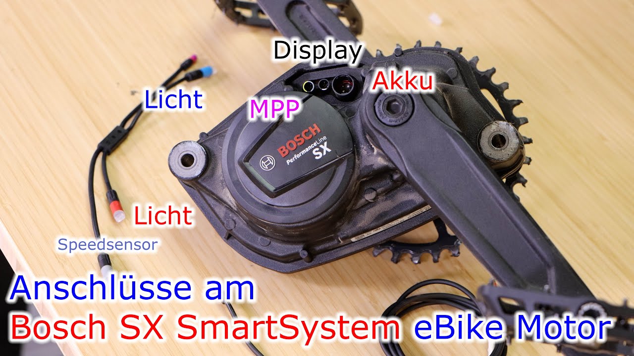 Anschlüsse am Bosch SX SmartSystem eBike Motor