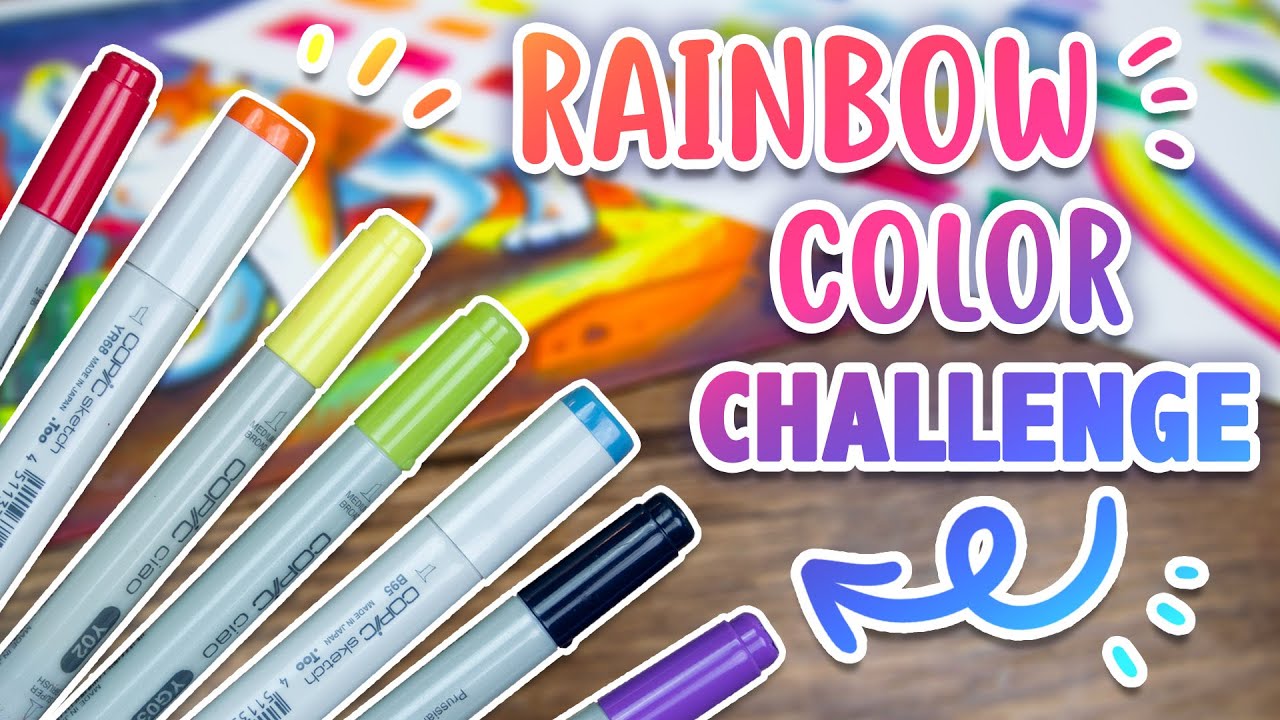 DRAWING WITH THE COLORS OF THE RAINBOW - 7 Rainbow Color Art Challenge