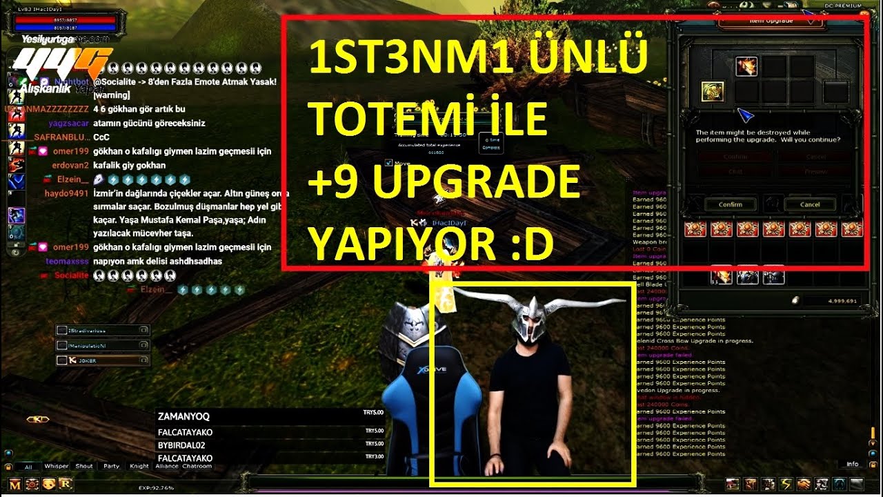 1ST3NM1 &Uuml;nl&uuml; Totemi İle +9 Upgrade Yapmak İsterse :D - Knight Online