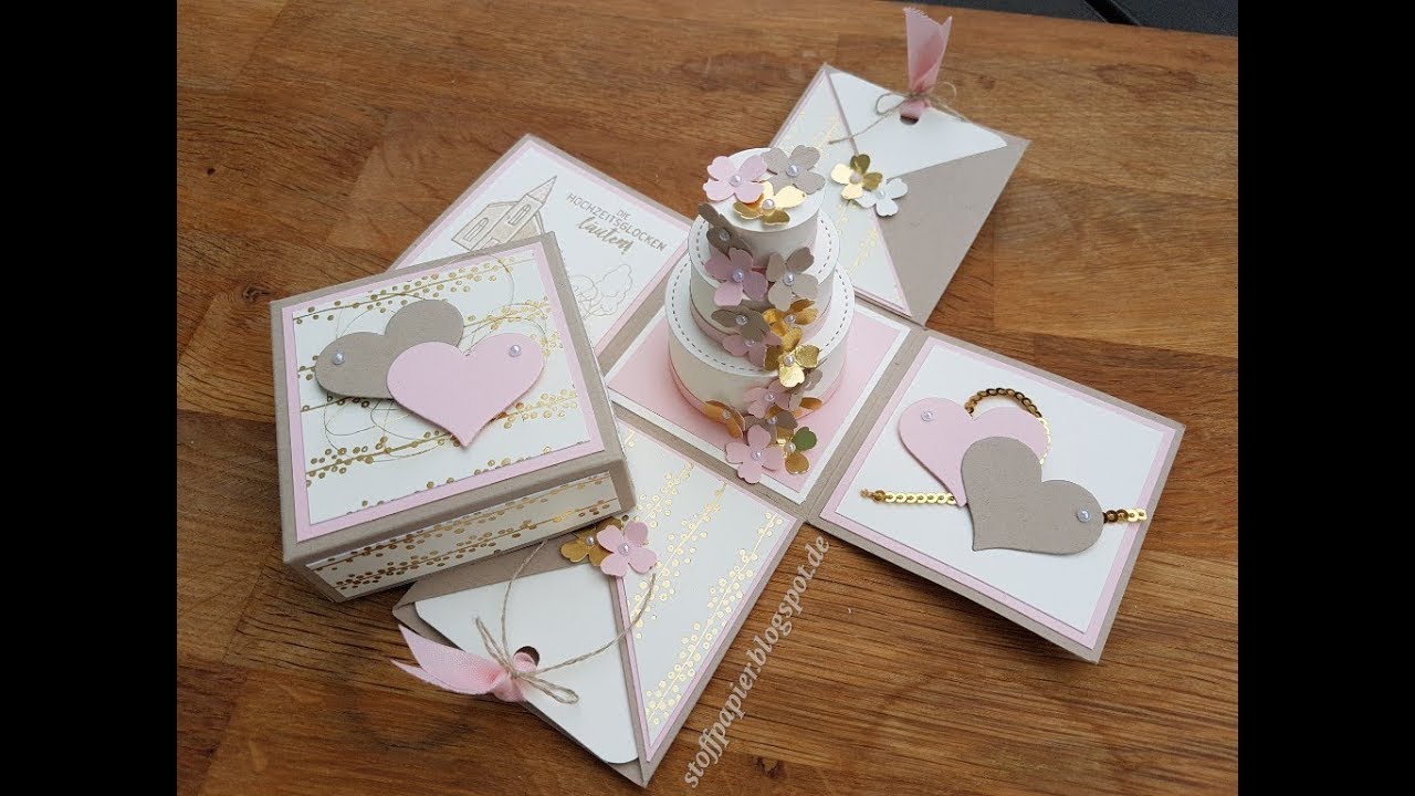 Teil 1 Dreistöckige Hochzeitstorte in Explosionsbox mit Produkten von Stampin'Up!