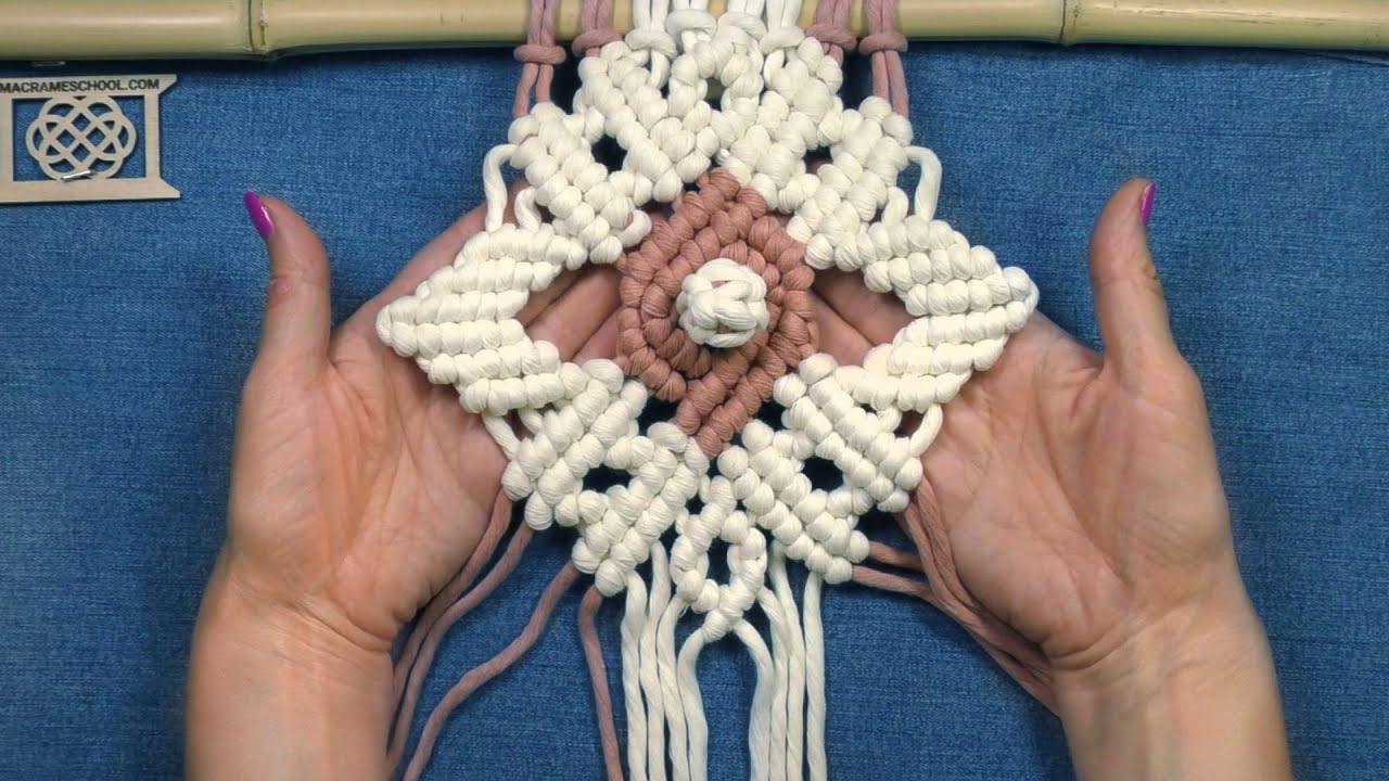 DIY Macrame Diamond Flower - Middle Element for Macrame Projects