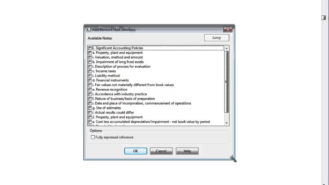 CaseWare Financials QuickVid: Financial Statements: Note Number Reference