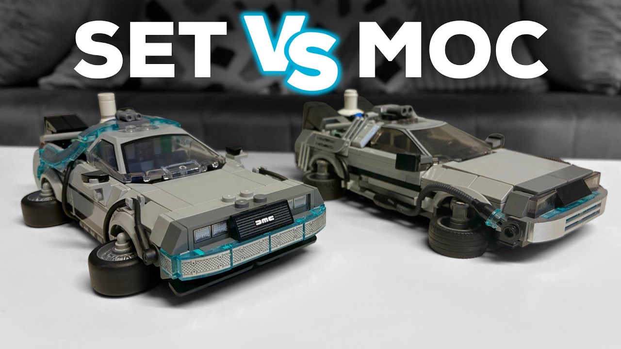Lego Back to the Future DeLorean Time Machine Comparison (SET vs MOC)