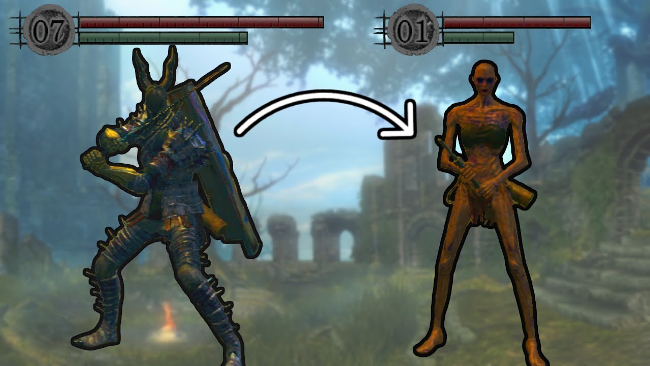 Dark Souls, but every time you get hit you LEVEL DOWN
