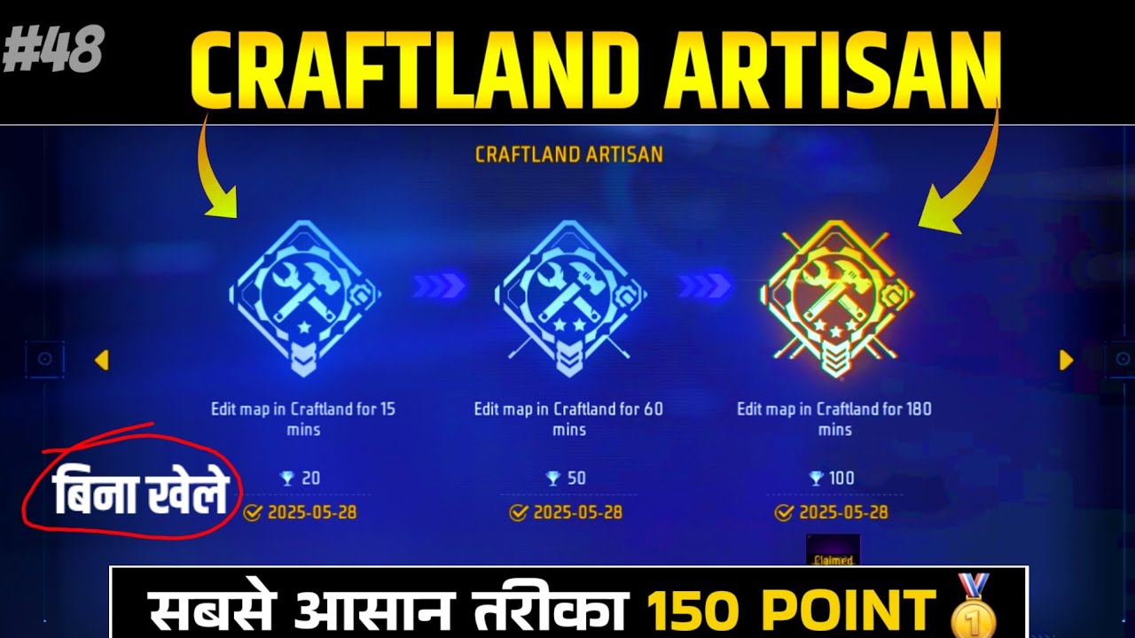 Craftland artisan achievement mission freefire | Craftland artisan achievement kaise complete karen 