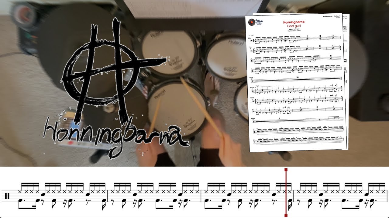 Honningbarna - God gutt - Transcription Available - Drum Cover by Chef Cook