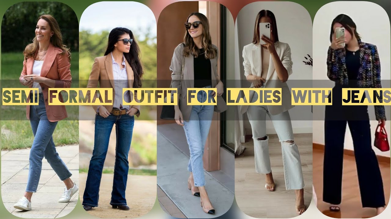 Semi formal outfit for ladies with jeans||jeans  #monicafashiongoogle