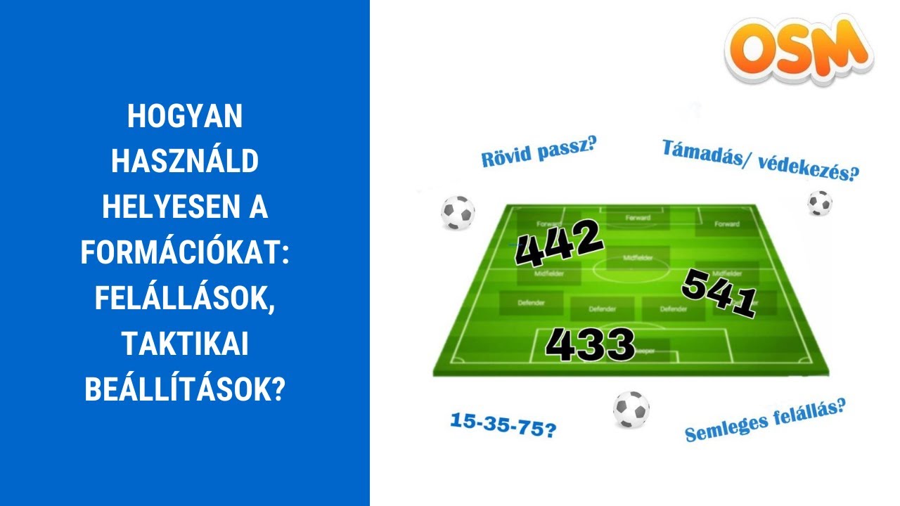 Hogyan használd helyesen a formációkat? Felállások, játékstílus, taktikák I Our OsmGuide