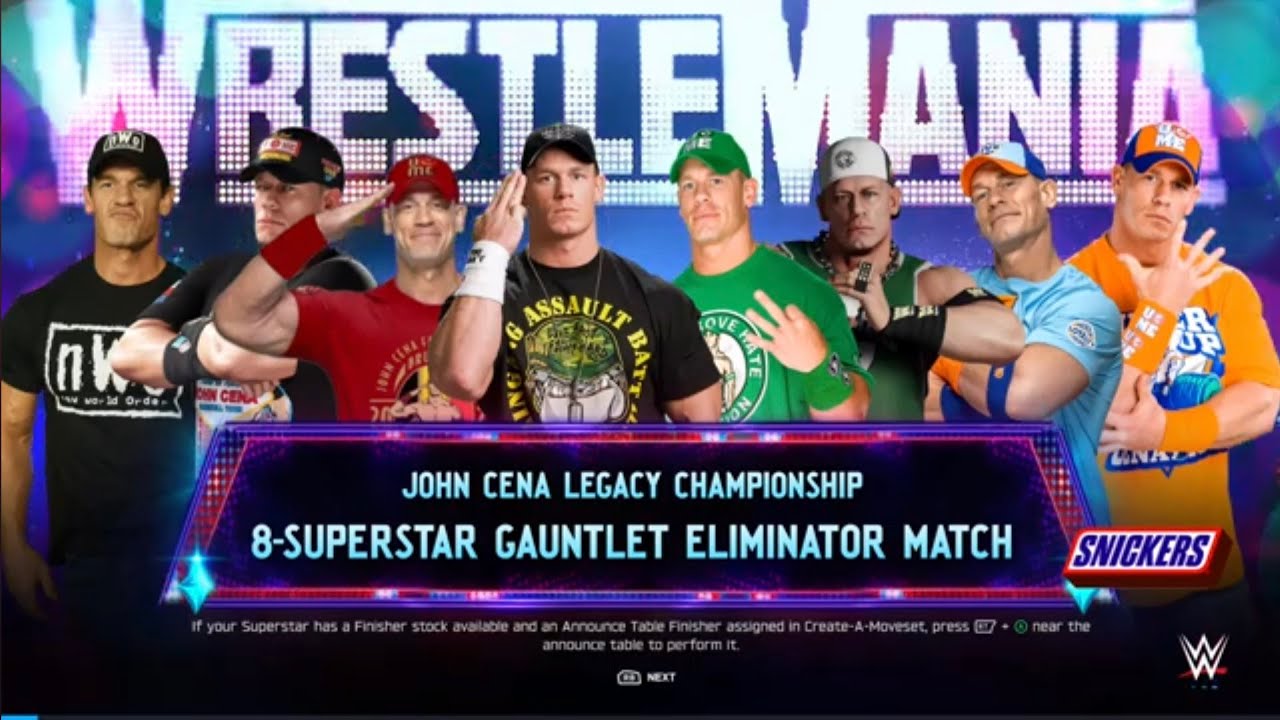 WWE 2k25 John Cena 8 man Gauntlet Eliminator match