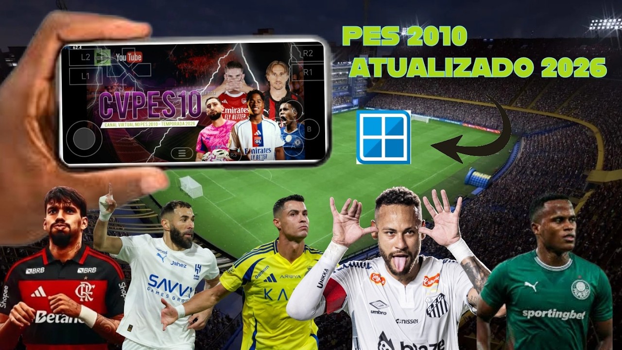 PES 2010 ATUALIZADO TEMPORADA 2026😳🔥PARA CELULAR FRACO E PC