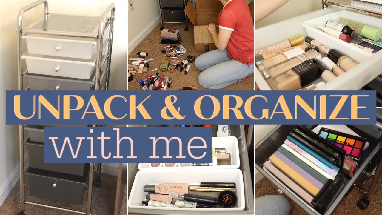 UNPACK & ORGANIZE my makeup collection with me!