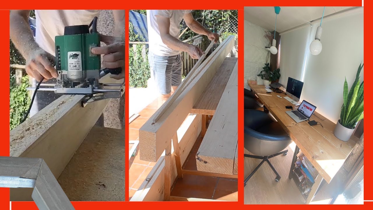 🔨 ¡Construí un ESCRITORIO GIGANTE con VIGAS GRUESAS y Patas Metálicas SIN SOLDADURA! 💪🪚