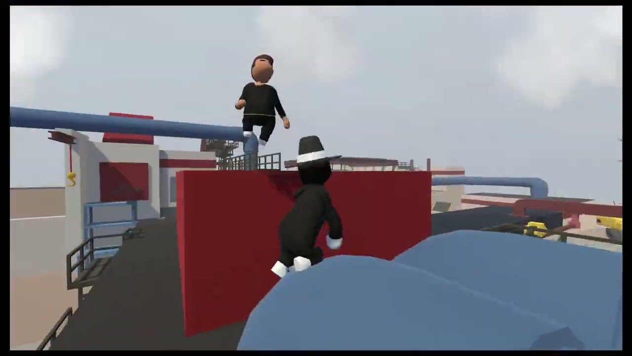 Human fall flat montage with dj