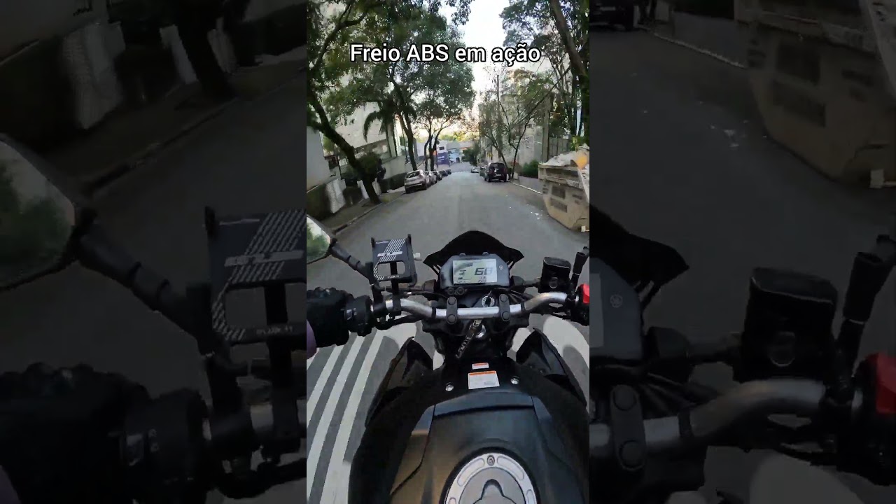 freio ABS em a&ccedil;&atilde;o (apenas uma demonstra&ccedil;&atilde;o. n&atilde;o freie assim) #motovlog #moto #motorcycle #motovideo