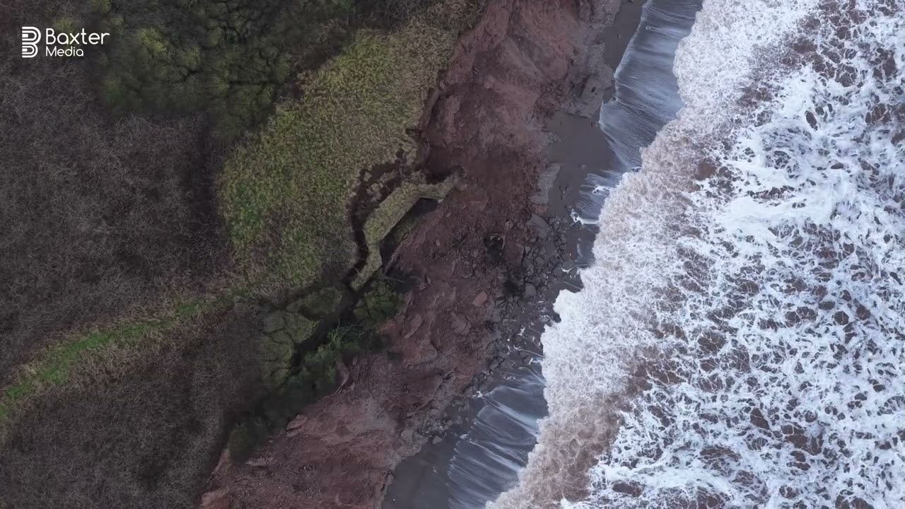 Coastal erosion reveals train tracks at former RAF Cowden