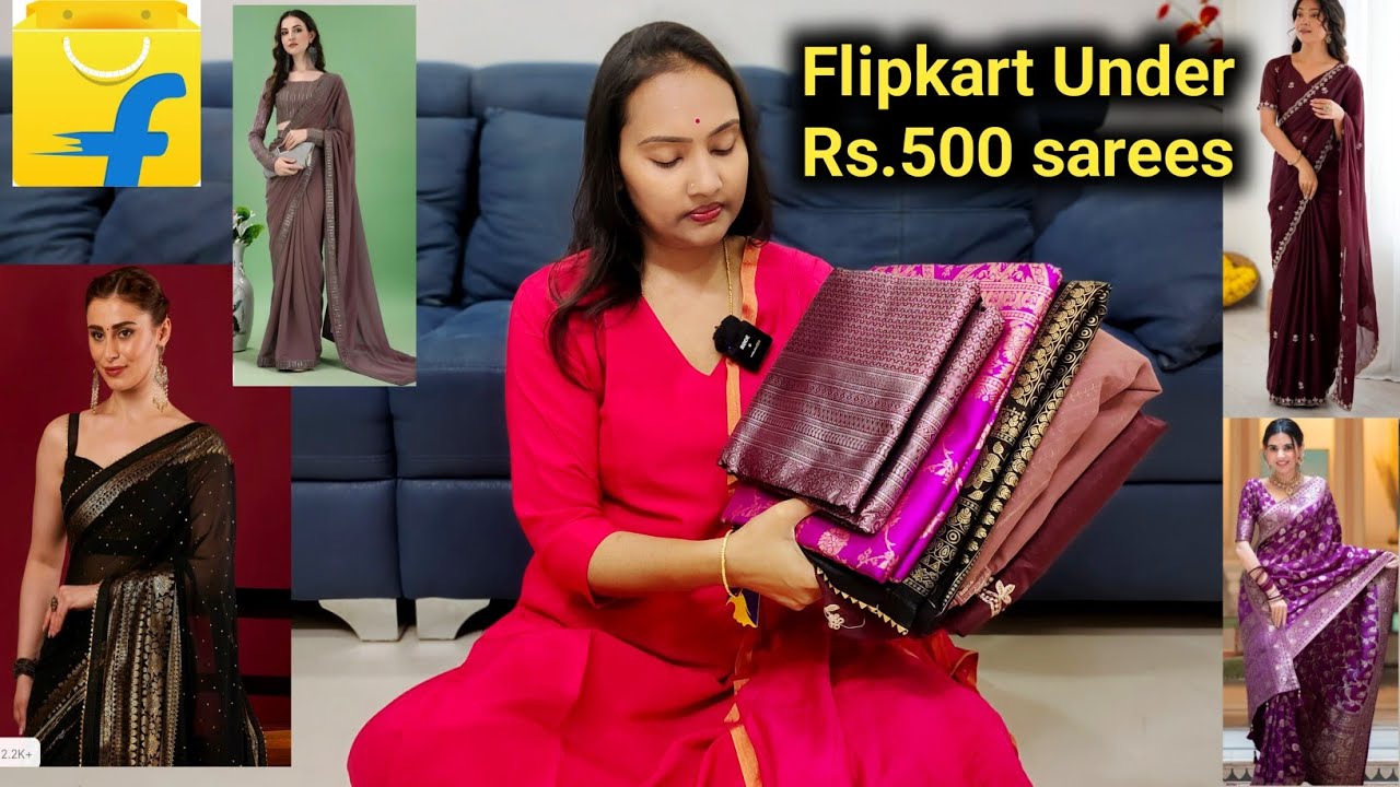 Flipkart Under Budget Sarees👌Pattu & Georgette sarees collections😍 కట్టుకోడానికి& Gifting👍#flipkart 