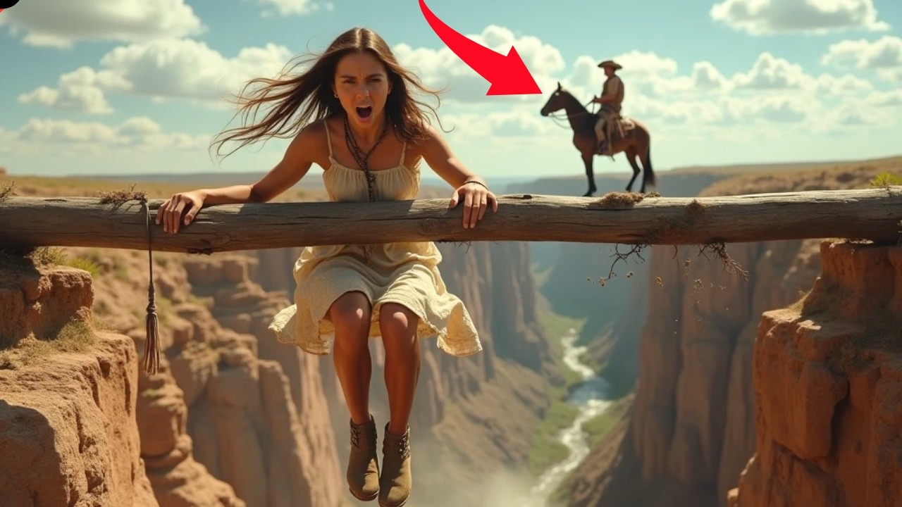 Guerrero Apache viudo ve a una MUJER colgada de un puente a punto de caer… hasta que…