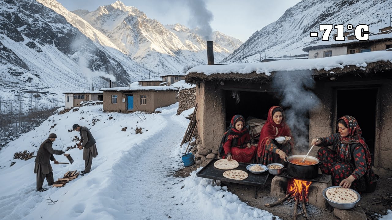 Surviving Snowy Winter in Afghanistan’s Coldest Mountain Village  A Family’s Daily Life and Cooking