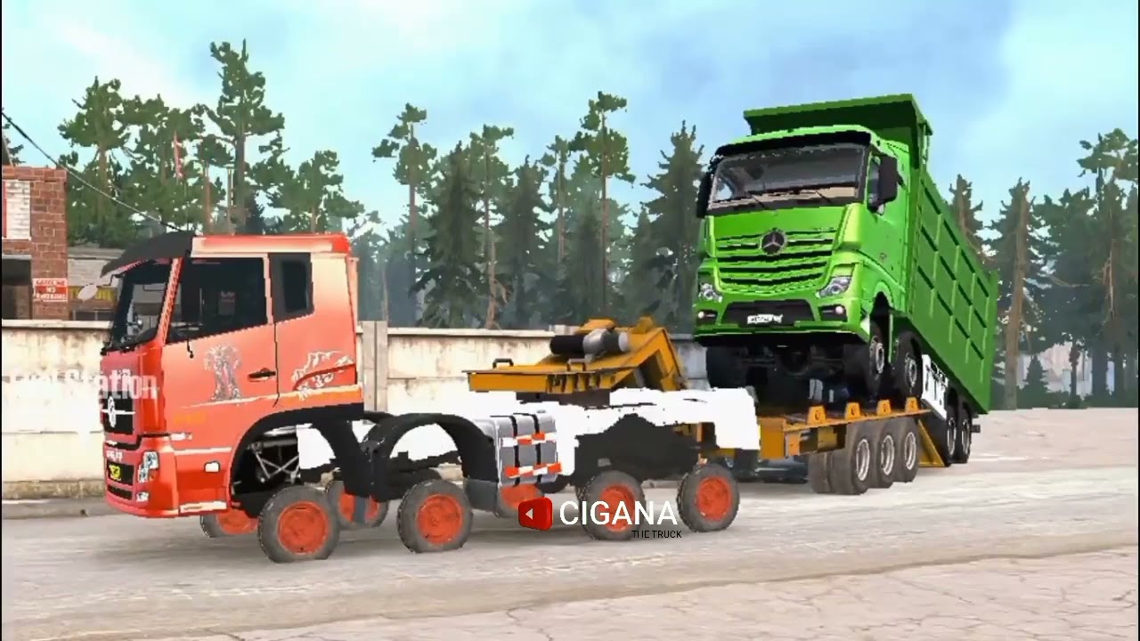 FUNNY TRUCK ON THE ROAD | Spintires mudrunner