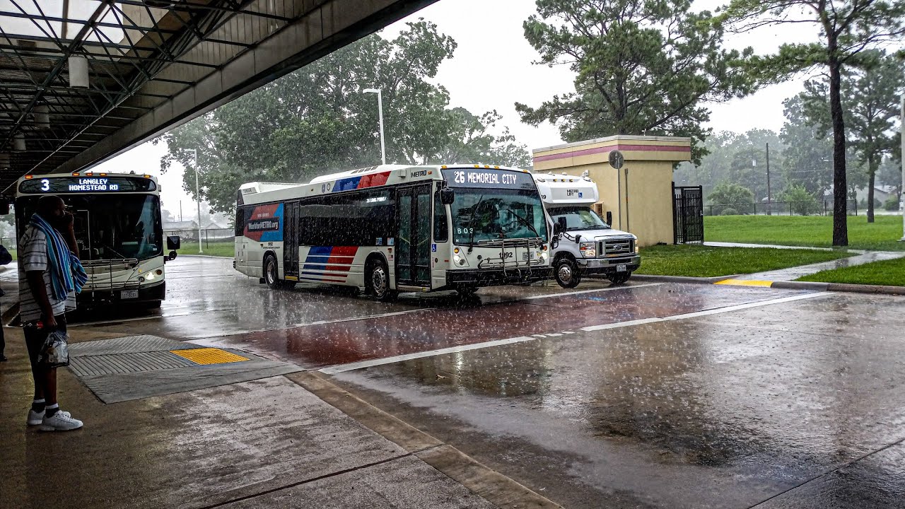 Houston Tx, Houston Metro Buses In Action At Kashmere Transit Center