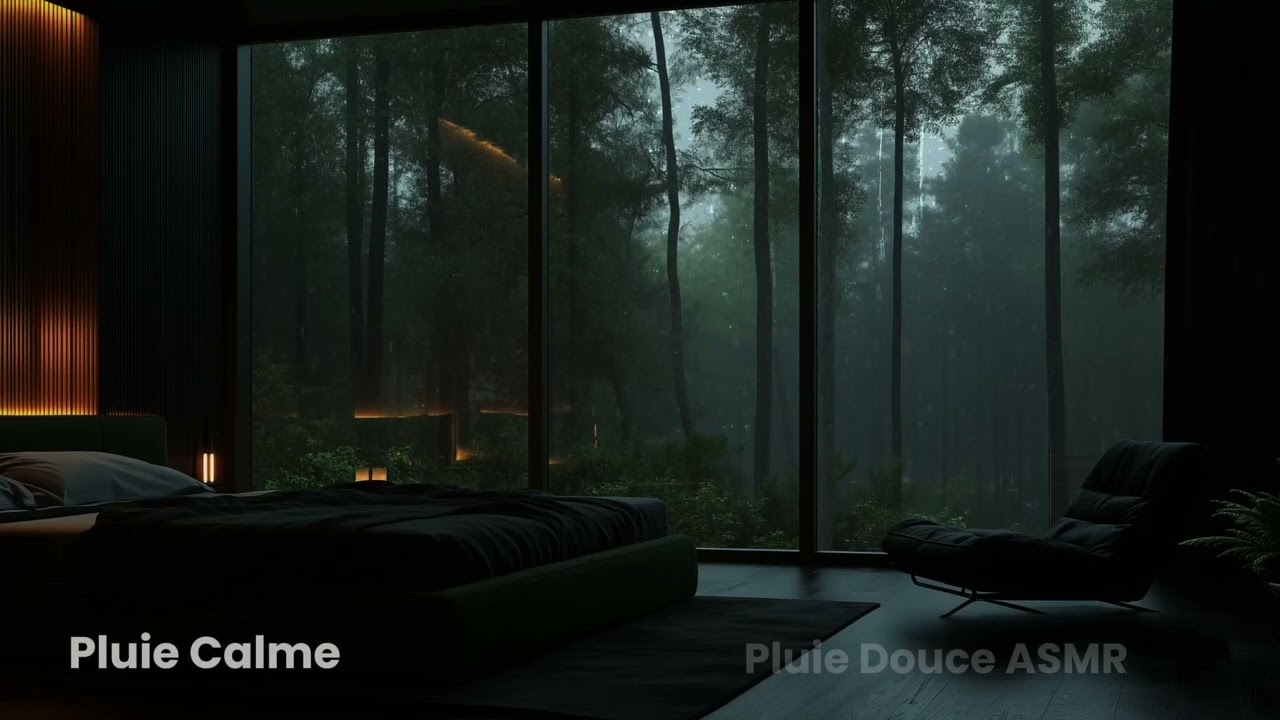 Pluie Légère et Continue pour Dormir Paisiblement 🌧️ Nuit Silencieuse