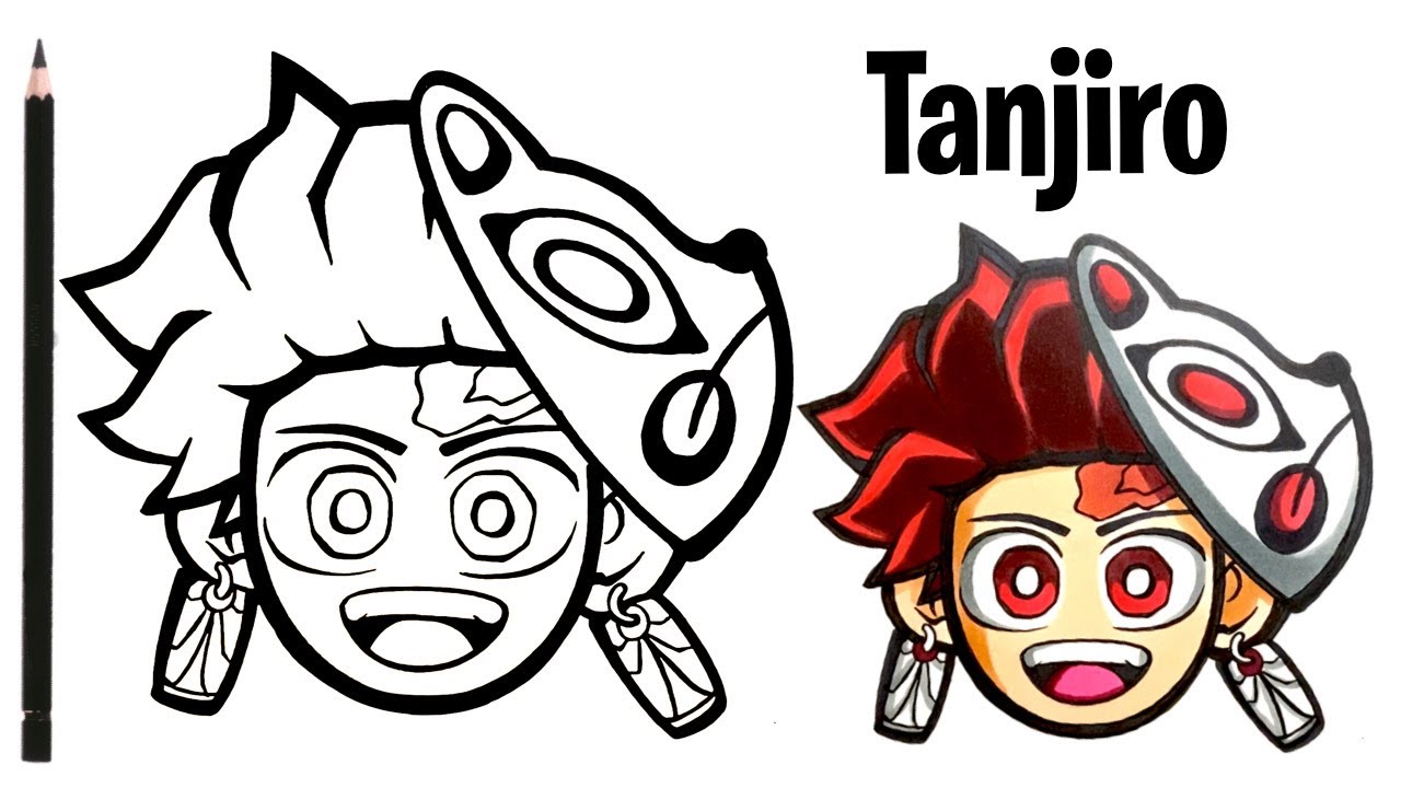 COMMENT DESSINER TANJIRO EMOJI - DEMON SLAYER