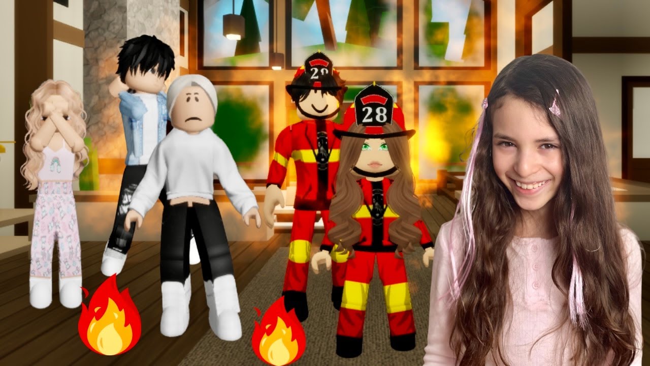 Roblox Брукхейвен 🏡 ролевая игра: Отважный пожарный спасает людей из горящих домов 🔥