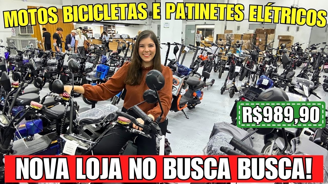 INAUGUROU NOVA LOJA DE MOTOS, BICICLETAS E PATINETES ELÉTRICOS NO BUSCA BUSCA! TOUR COMPLETO