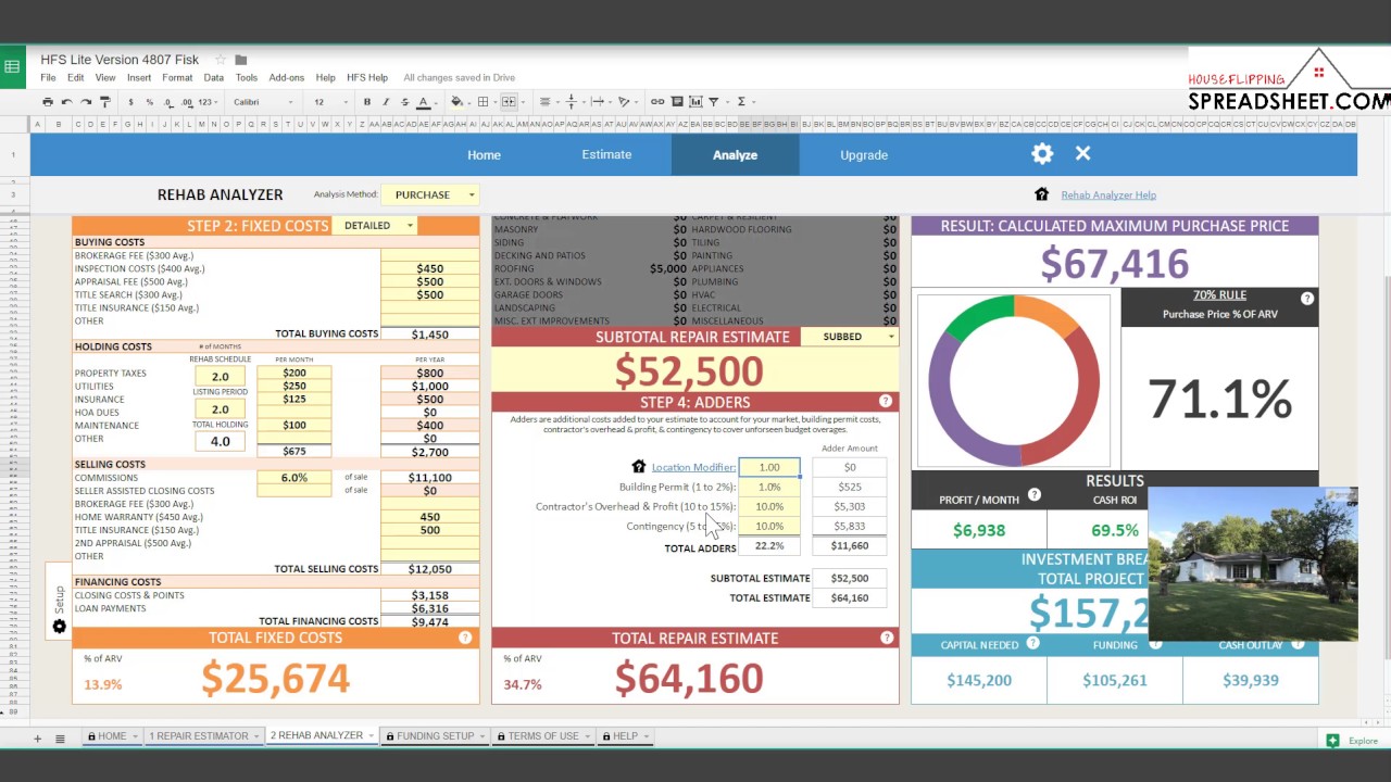 Case Study: How to Analyze a House Flip using the House Flipping Spreadsheet