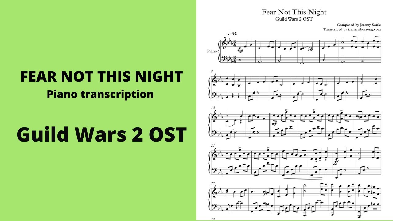 Guild Wars 2 OST &ndash; Fear Not This Night (Piano Transcription)