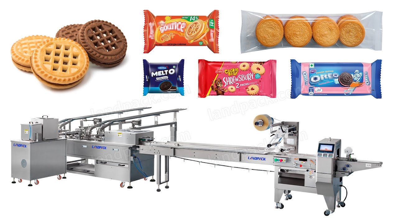 High Speed Biscuit Packing Machine With Cream Injector