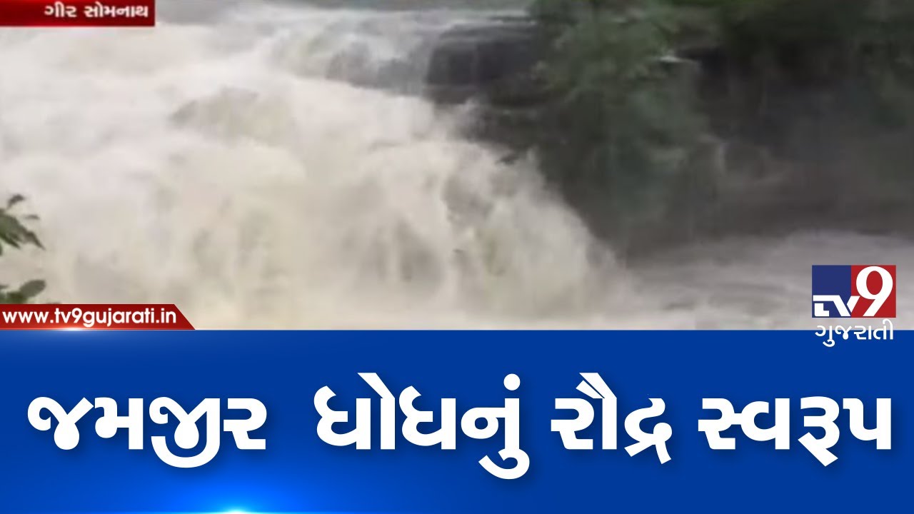 Monsoon 2019: Rainfall adding glory to Jamjir waterfalls, Gir-Somanth| TV9GujaratiNews