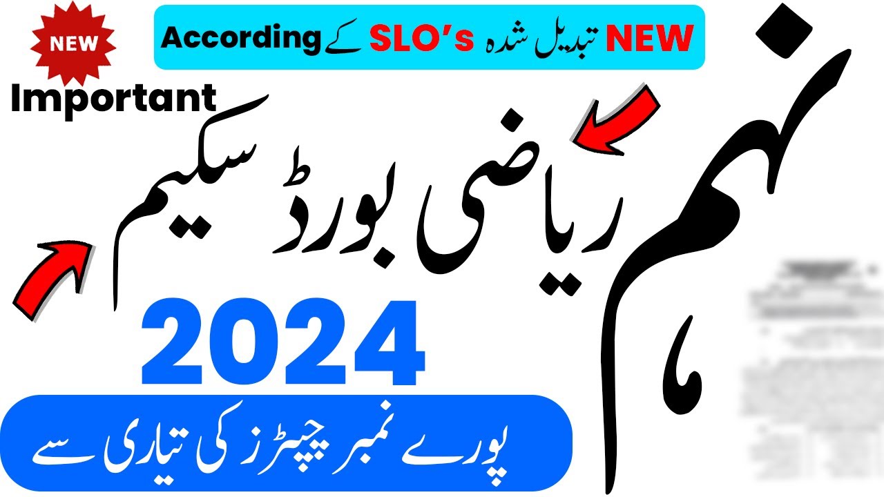 Maths Scheme 9th Class 2024 | 9th Class Math Pairing Scheme 2024