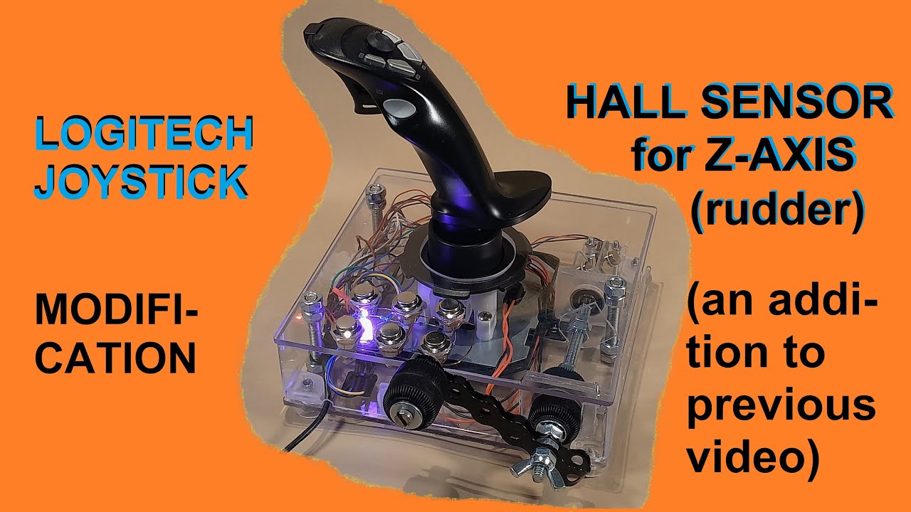 Logitech Extreme 3D Pro joystick modification. Hall sensor for Z axis (rudder).