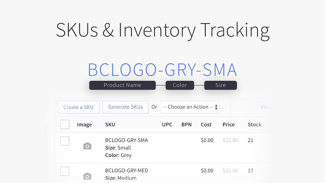 SKUs & Inventory Tracking | BigCommerce Tutorials