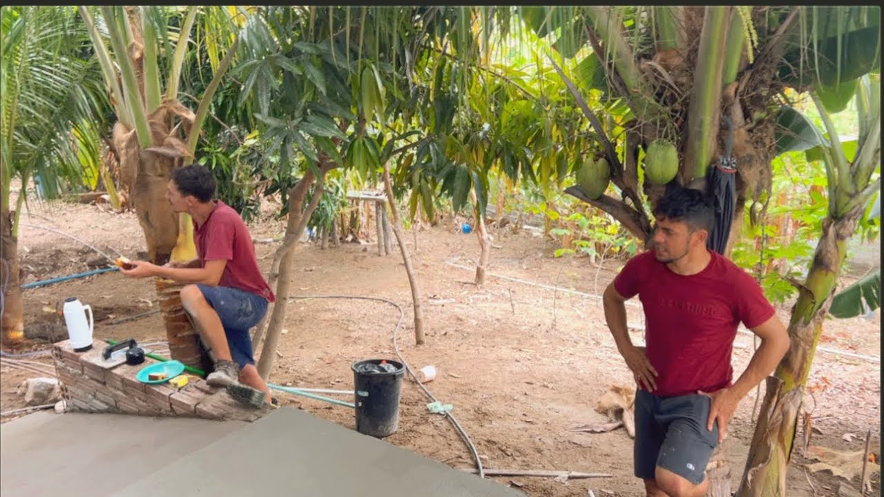 FINALIZARAM A CALÇADA DO NOSSO QUINTAL!😍
